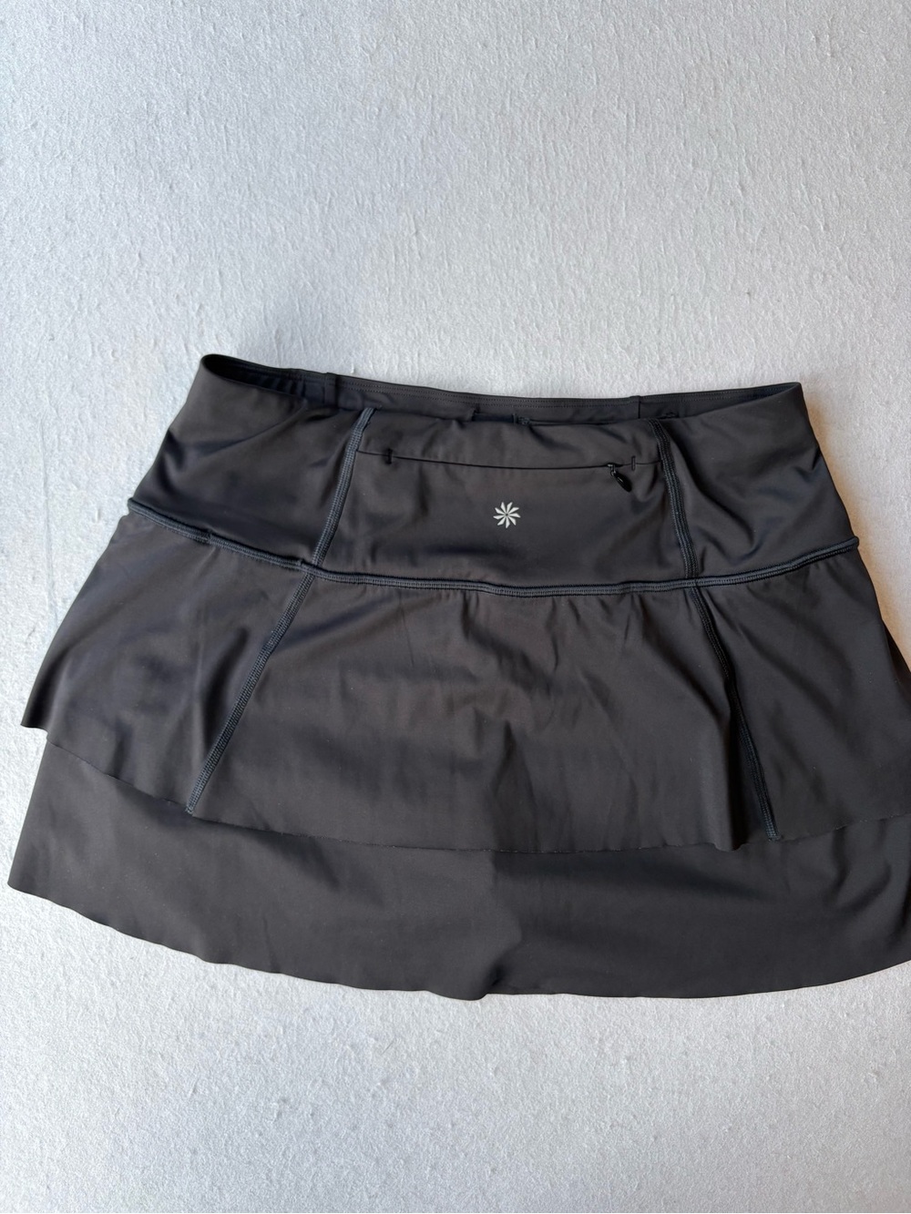 Athleta Momentum Black Ruffle Back Tennis Golf Pickleball Skort UPF 50 Sz S - Picture 8 of 9
